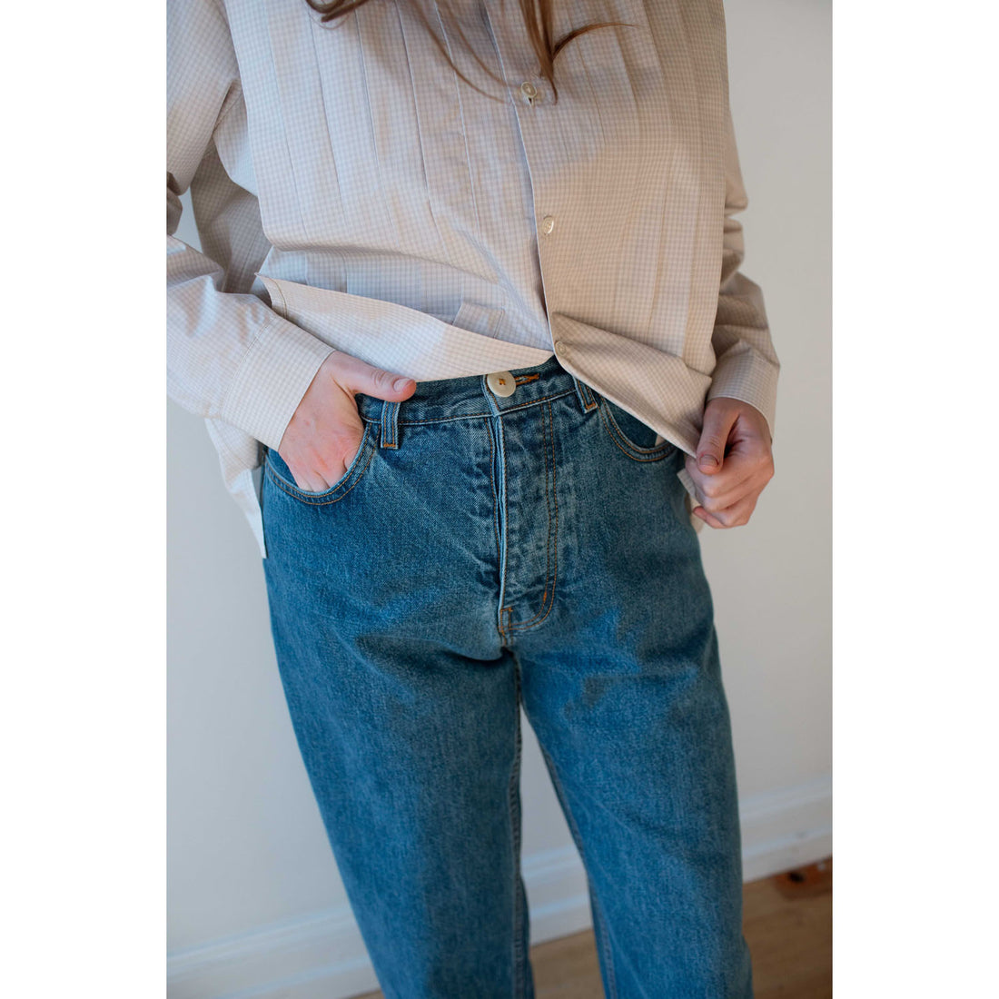 Jesse Kamm California Wide Pants in Cowboy Blue Denim