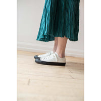 Evam Eva Canvas Sneakers in White/Black