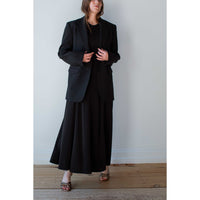 Nomia Seamed Flared Maxi Dress in Black