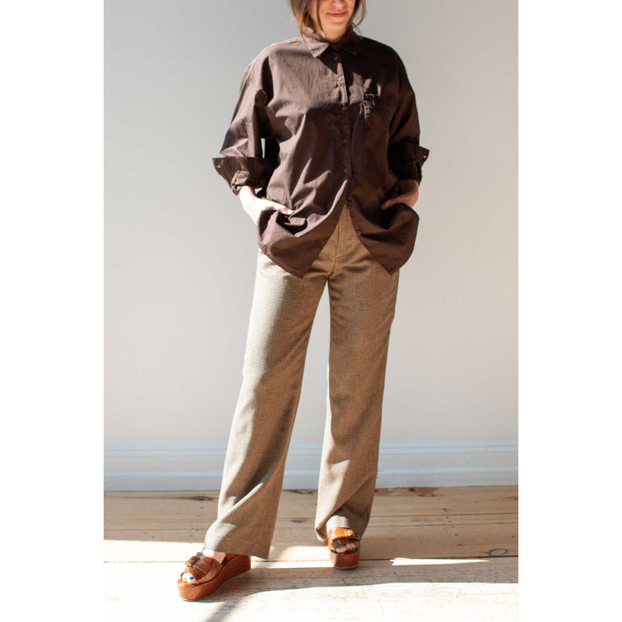 Rodebjer Aniara Hounds Pants in Brown and Beige