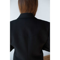 Nomia Oversized Yolk Blazer in Black