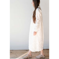 Pas de Calais Cotton Dobby Shirt Dress in White