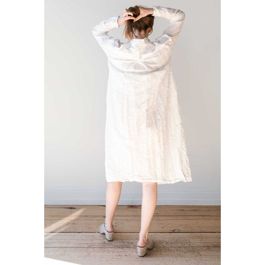 Pas de Calais Cotton Dobby Shirt Dress in White