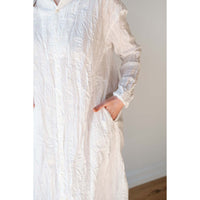 Pas de Calais Cotton Dobby Shirt Dress in White