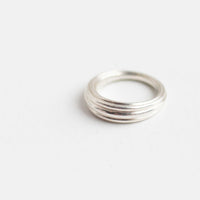 Ursa Major Wide Tapered Fluted Band in Sterling Silver