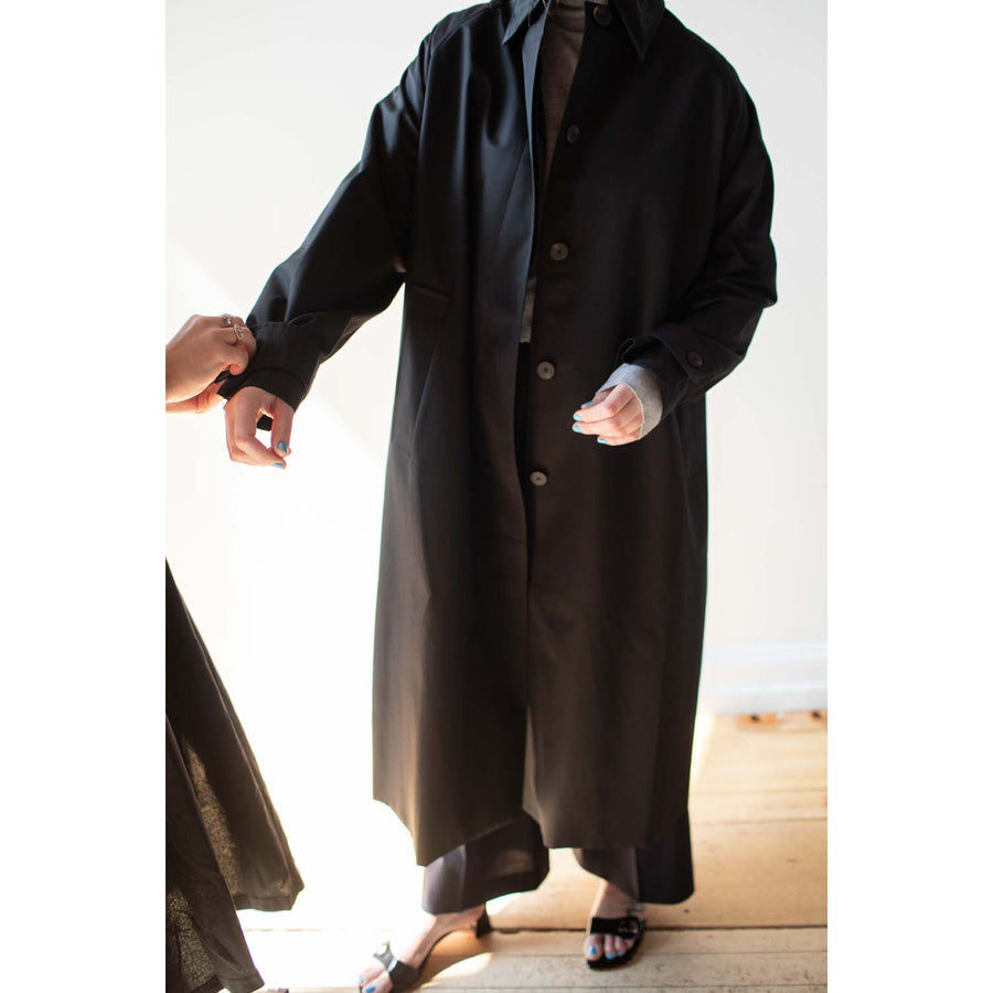 Studio Nicholson Holin Coat in Black Grape