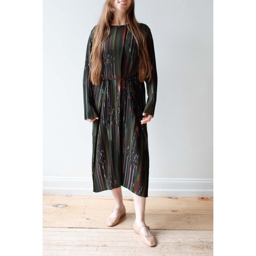 Henrik Vibskov Knight Plisse Dress in Dark Tetris Drips