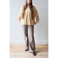 Ichi Antiquités Striped Loose Knit Pullover in Natural x Mustard