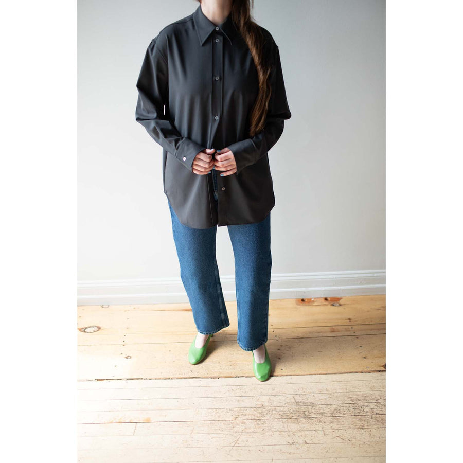 Studio Nicholson Santos Overshirt in Seal Blue