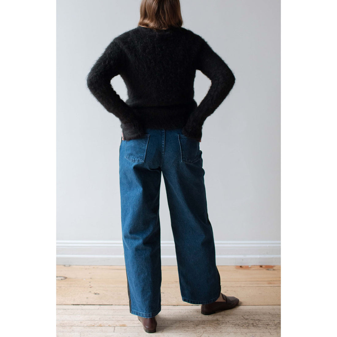 Carleen Wraparound Relaxed Jeans in Western Denim w/ Recycled Denim Front