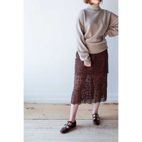 Caron Callahan Lakshmi Skirt in Chocolate Cotton Lace