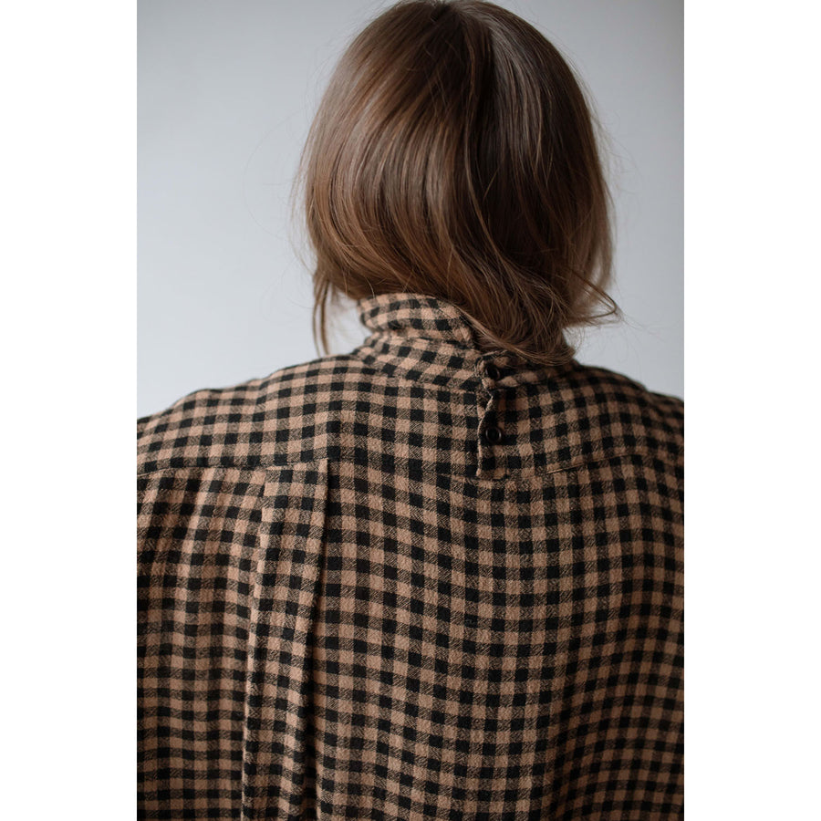 Henrik Vibskov Flip Shirt in Beige Black Checks