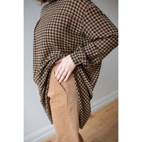 Henrik Vibskov Flip Shirt in Beige Black Checks