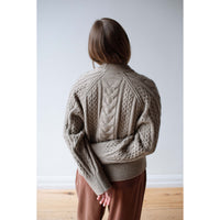 Studio Nicholson Molve Cable Knit Crew Neck in Oatmeal