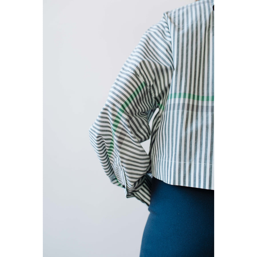 Henrik Vibskov Parcel Shirt in Black and White Stripes