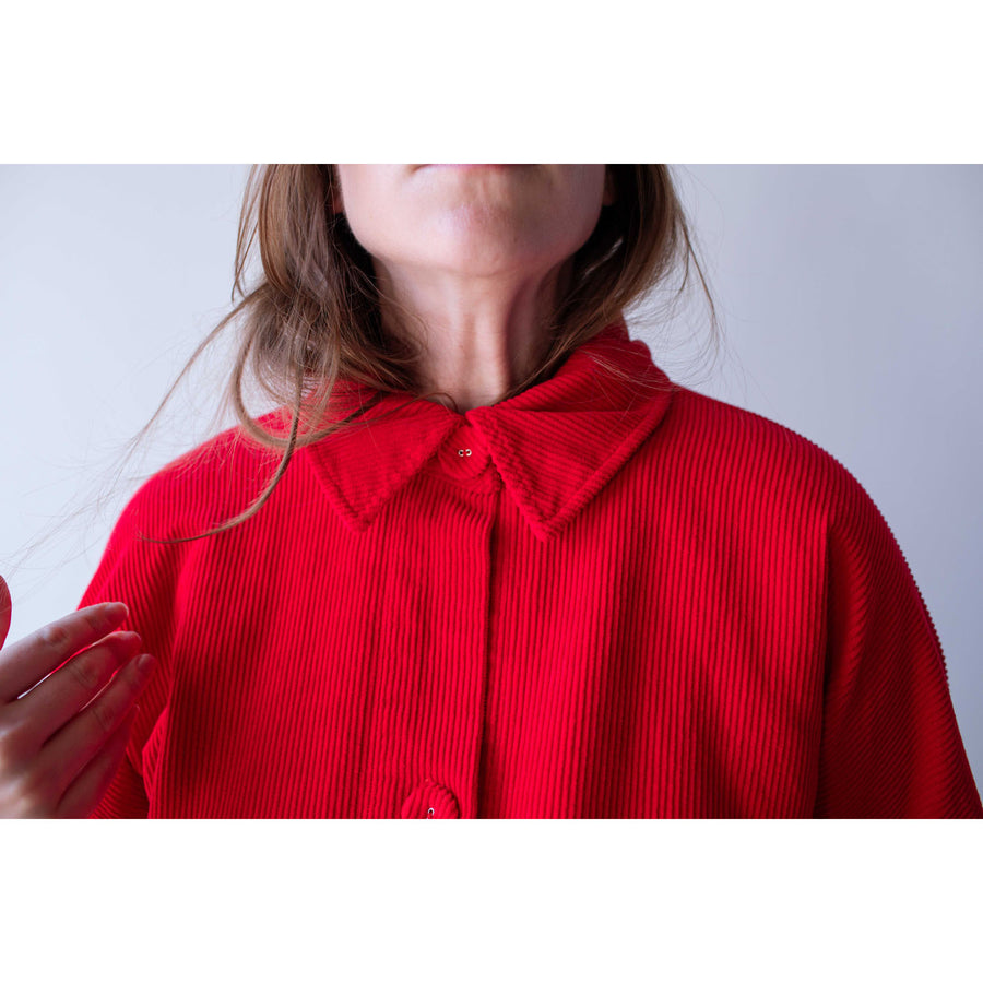 Carleen Constance Jacket in Red Corduroy