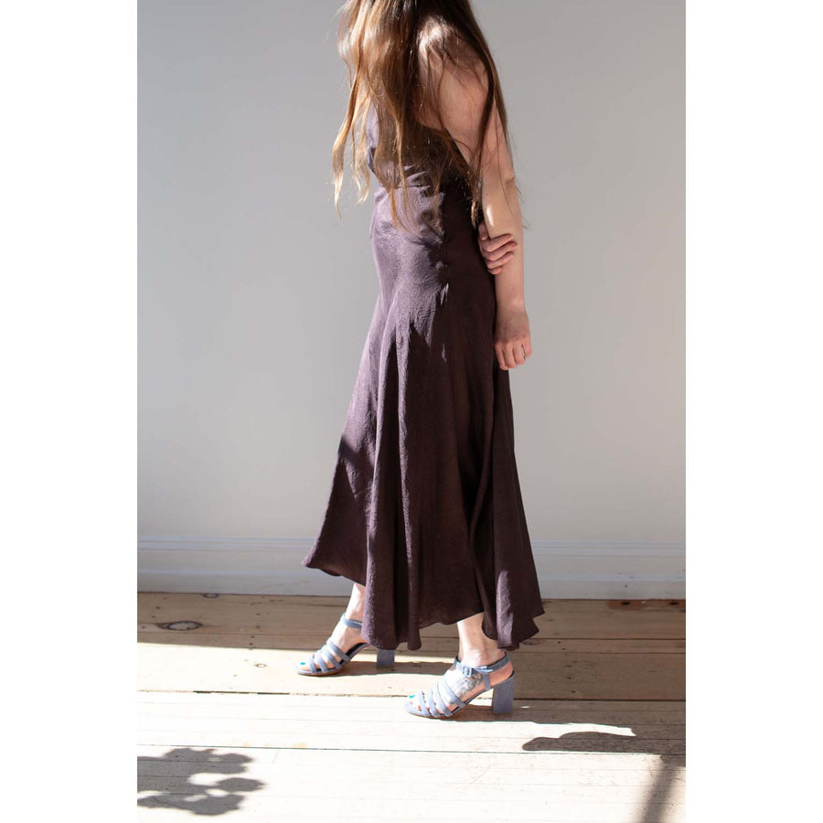 Nomia Cross Back Maxi Dress in Raisin