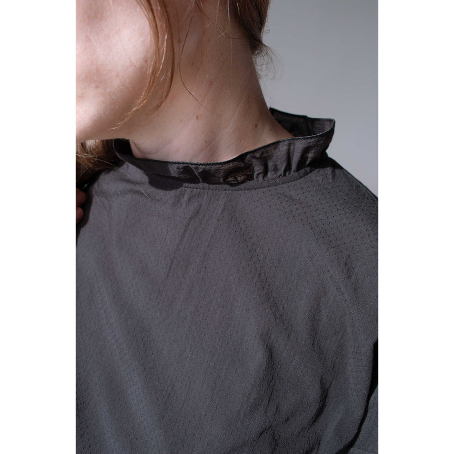 Chimala Frill Collar Shirt in Black