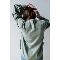 Black Crane Puff Sleeve Blouse in Agave