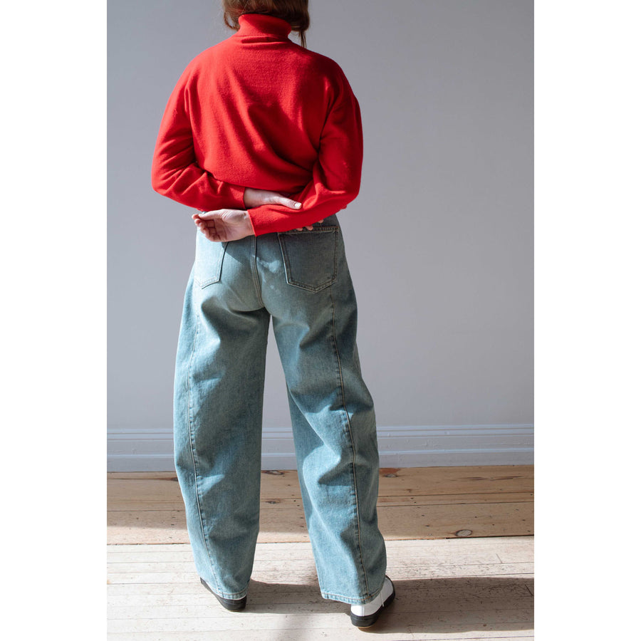 Sayaka Davis Barrel Denim Pants in Light Blue