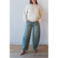 Sayaka Davis Barrel Denim Pants in Light Blue