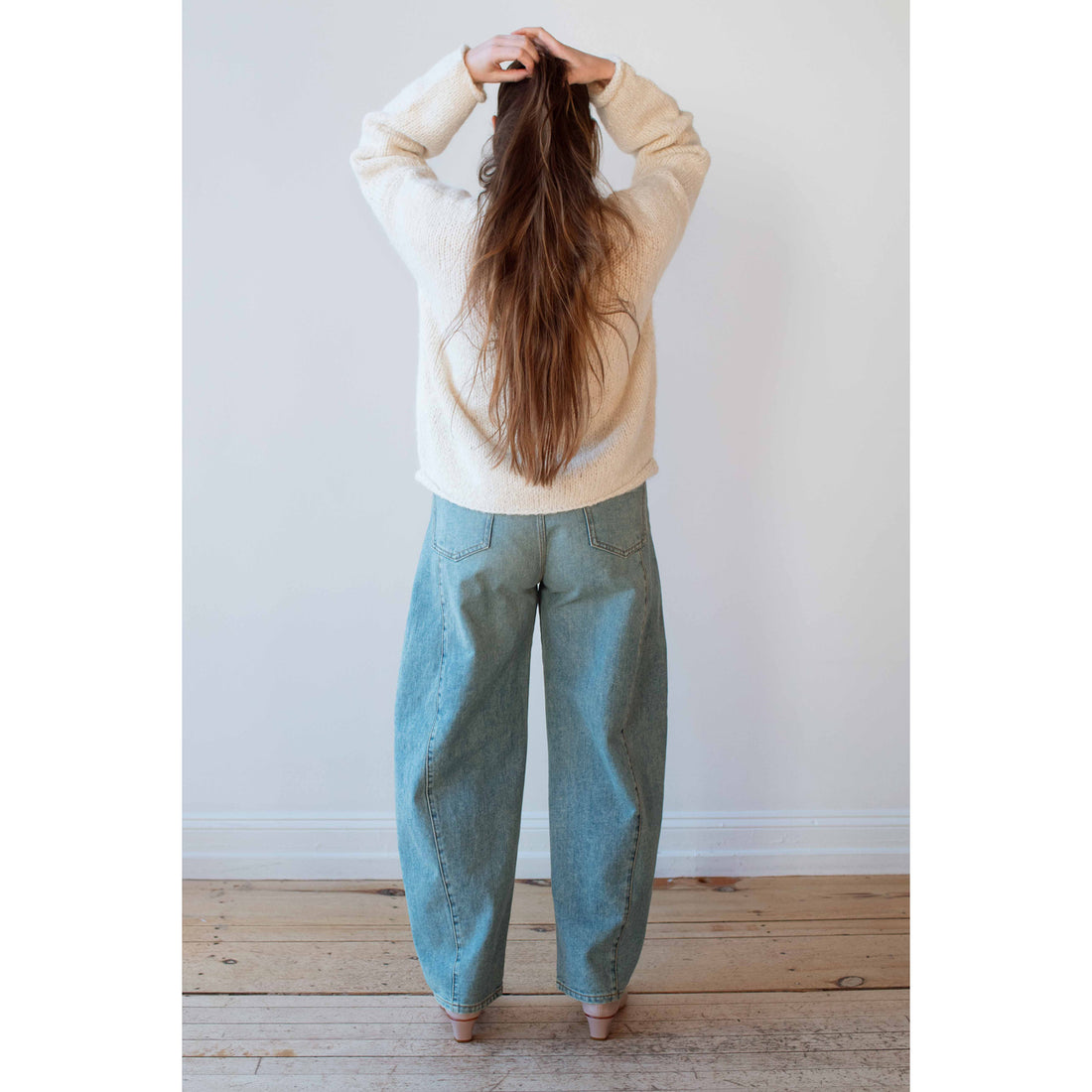 Sayaka Davis Barrel Denim Pants in Light Blue