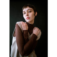 Kallmeyer Lyra Sheer Turtleneck in Russet