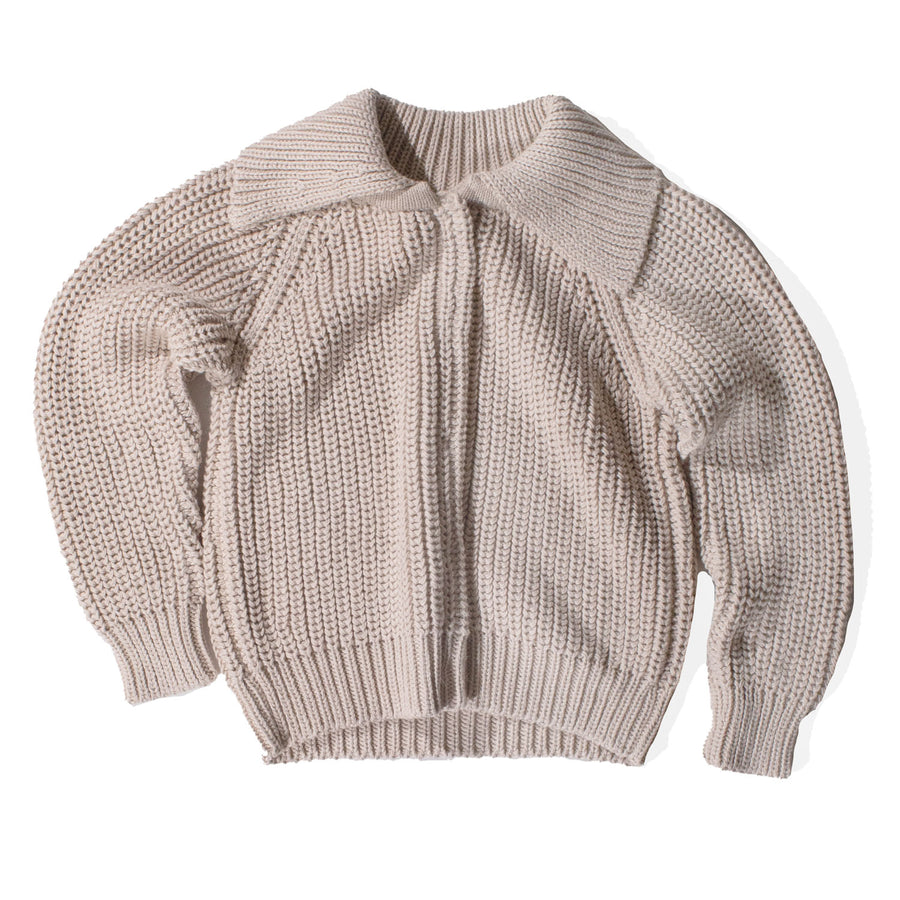 Caron Callahan Freda Cardigan in Ecru Organic Cotton/ Alpaca