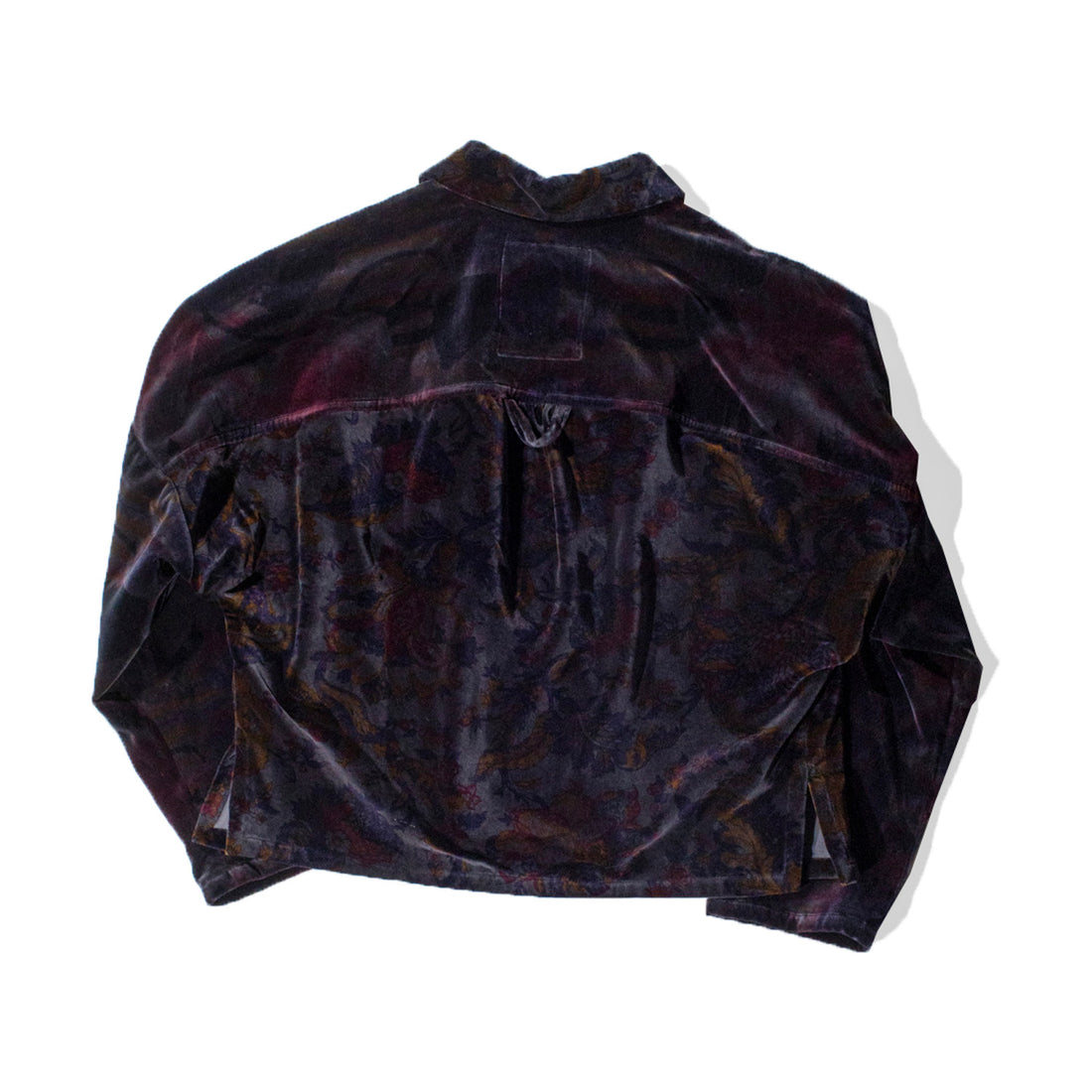 Anntian Velvet Shirt in Darkblue with Flowers