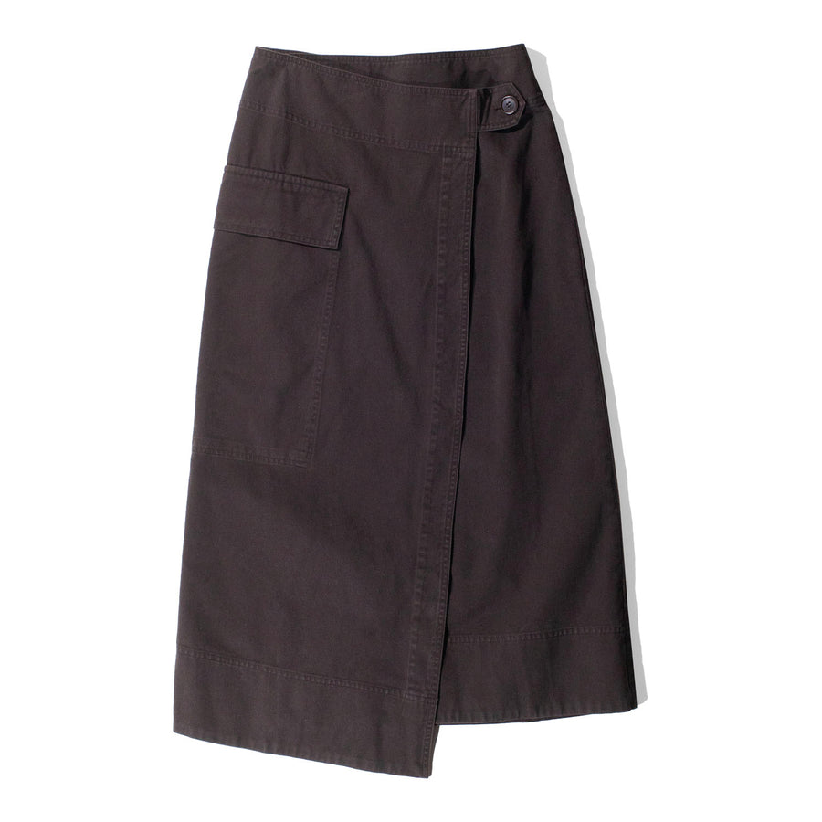 Apiece Apart Lassi Midi Cargo Skirt in Deep Espresso