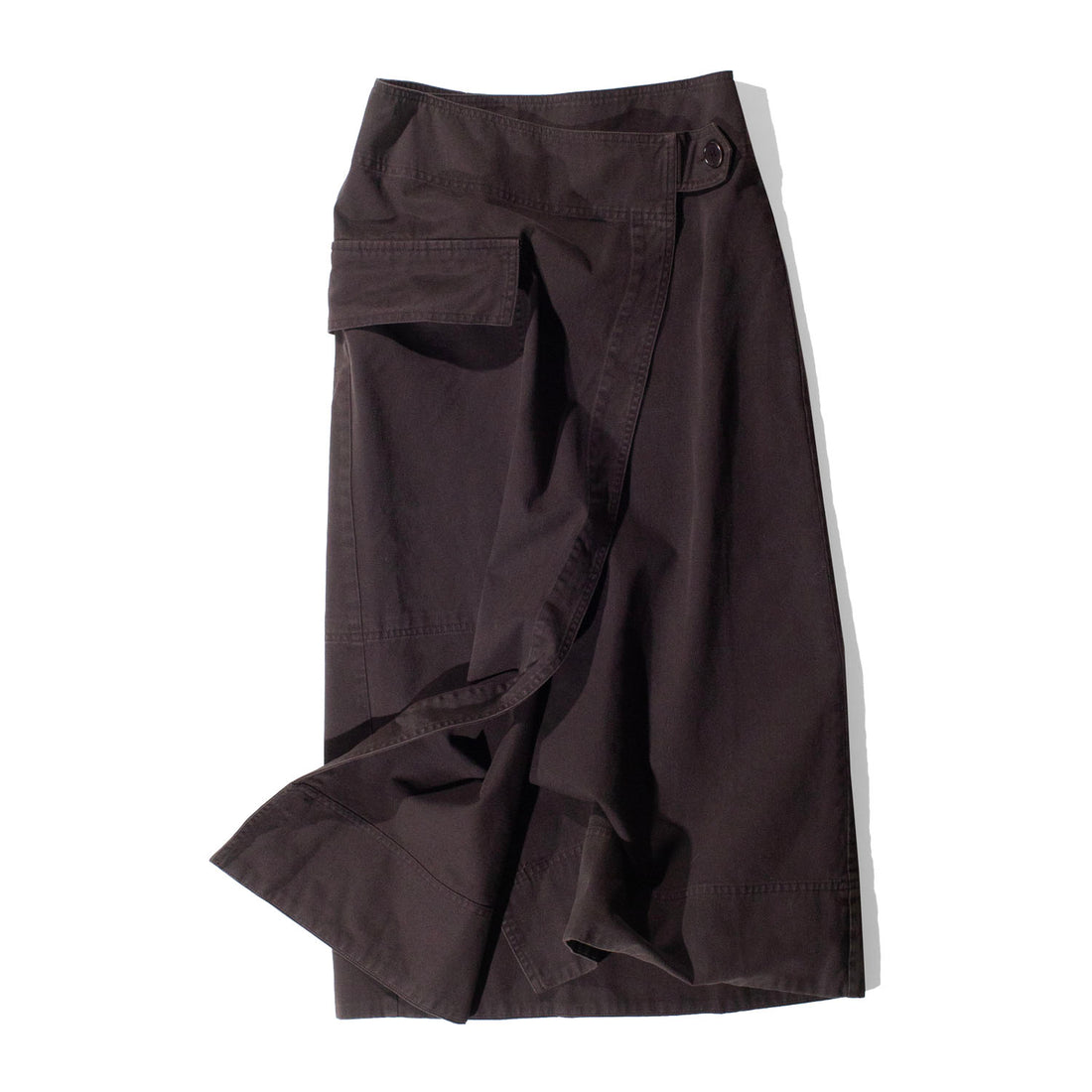 Apiece Apart Lassi Midi Cargo Skirt in Deep Espresso