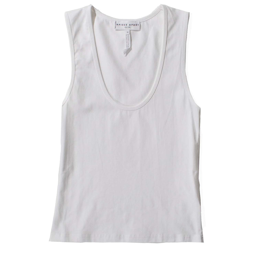 Apiece Apart Uri Low-Cut Tank in Cream