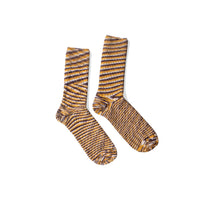 Baserange Twisted Overankle Socks in Brown Multicolor