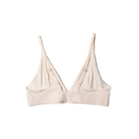 Baserange Triangle Bra in Off White Cotton Rib