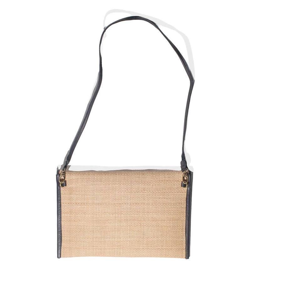 Bembien Lara Clutch in Black Raffia