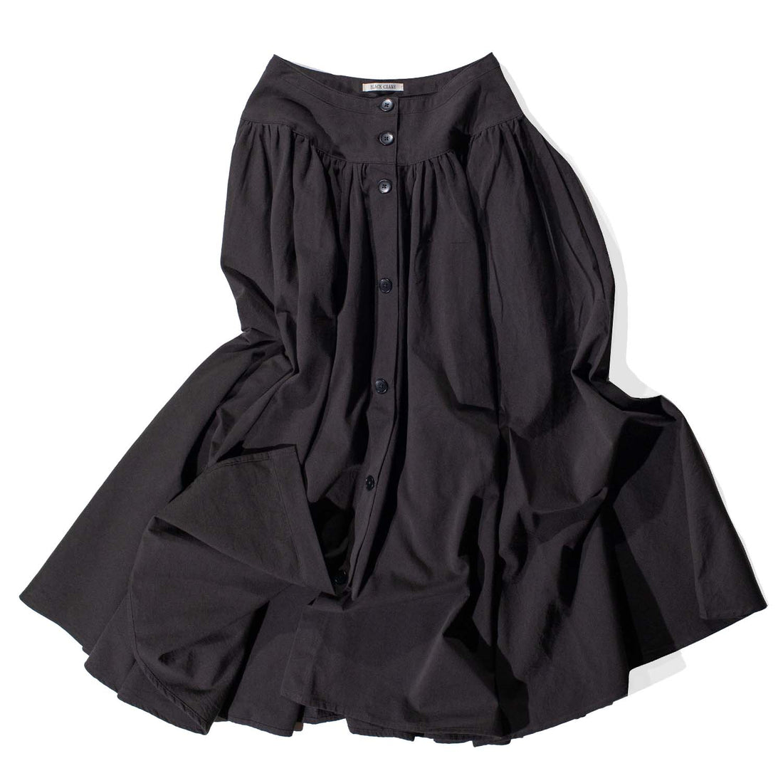 Black Crane Circular Skirt in Dark Grey