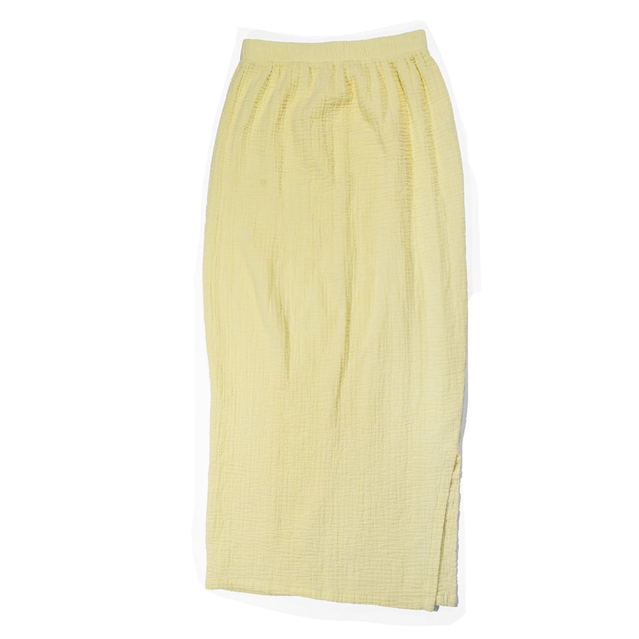 Black Crane Long Skirt in Lemon