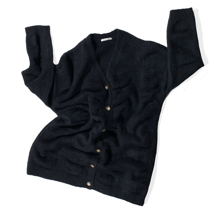 Black Crane Waterfall Cardigan in Black