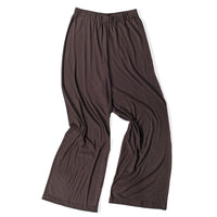 Black Crane Wool Straight Pants in Cacao