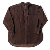 Carleen Emma Bow Shirt in Walnut Corduroy