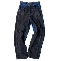 Carleen Wraparound Relaxed Jeans in Western Denim w/ Recycled Denim Front