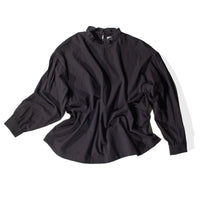 Chimala Frill Collar Shirt in Black