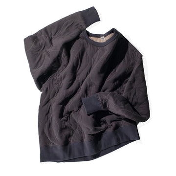 Chimala Quilted Crew Top in Charcoal