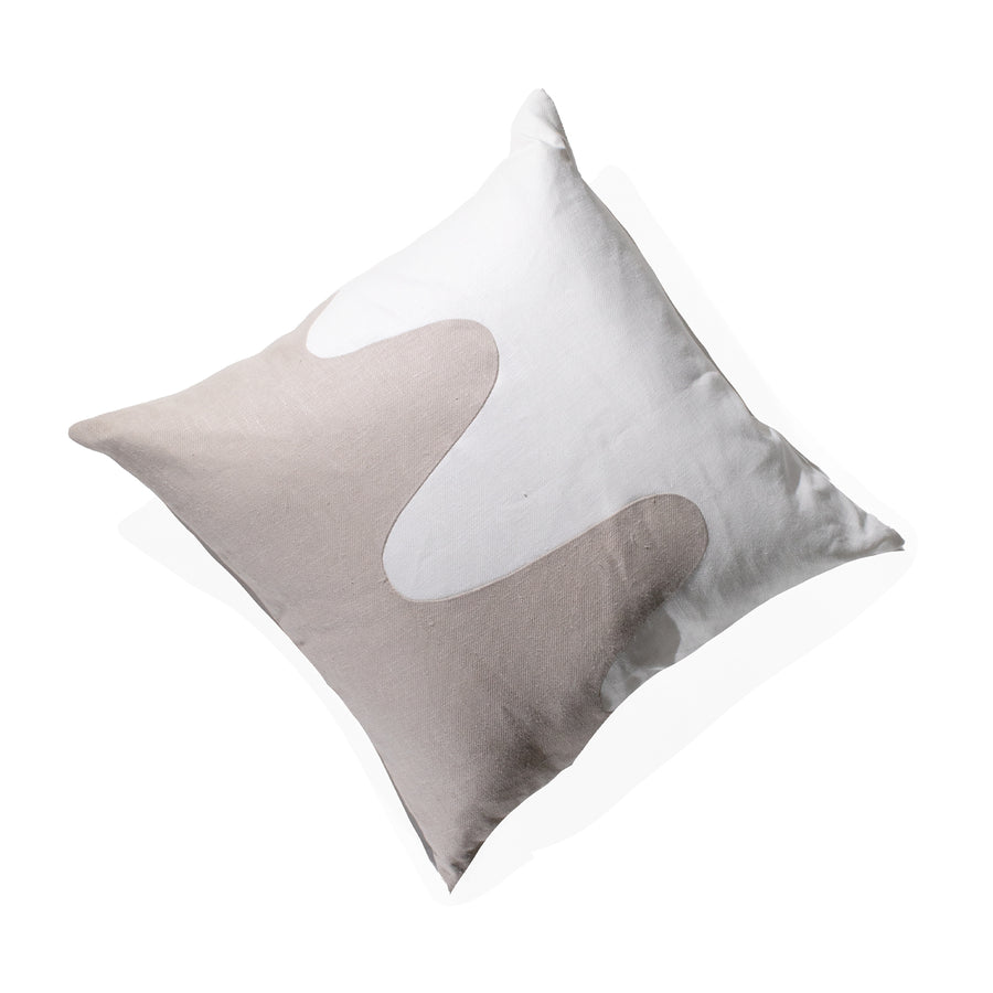 Correll Correll Large Waves Pillow in Natural/White