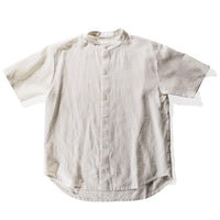 Evam Eva Water Linen Half Sleeve Shirt in Antique White