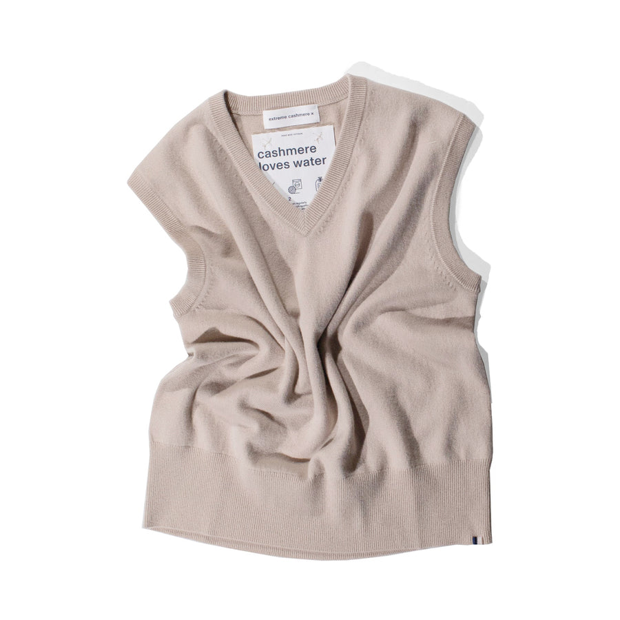 Extreme Cashmere Spencer Vest in Eggshell