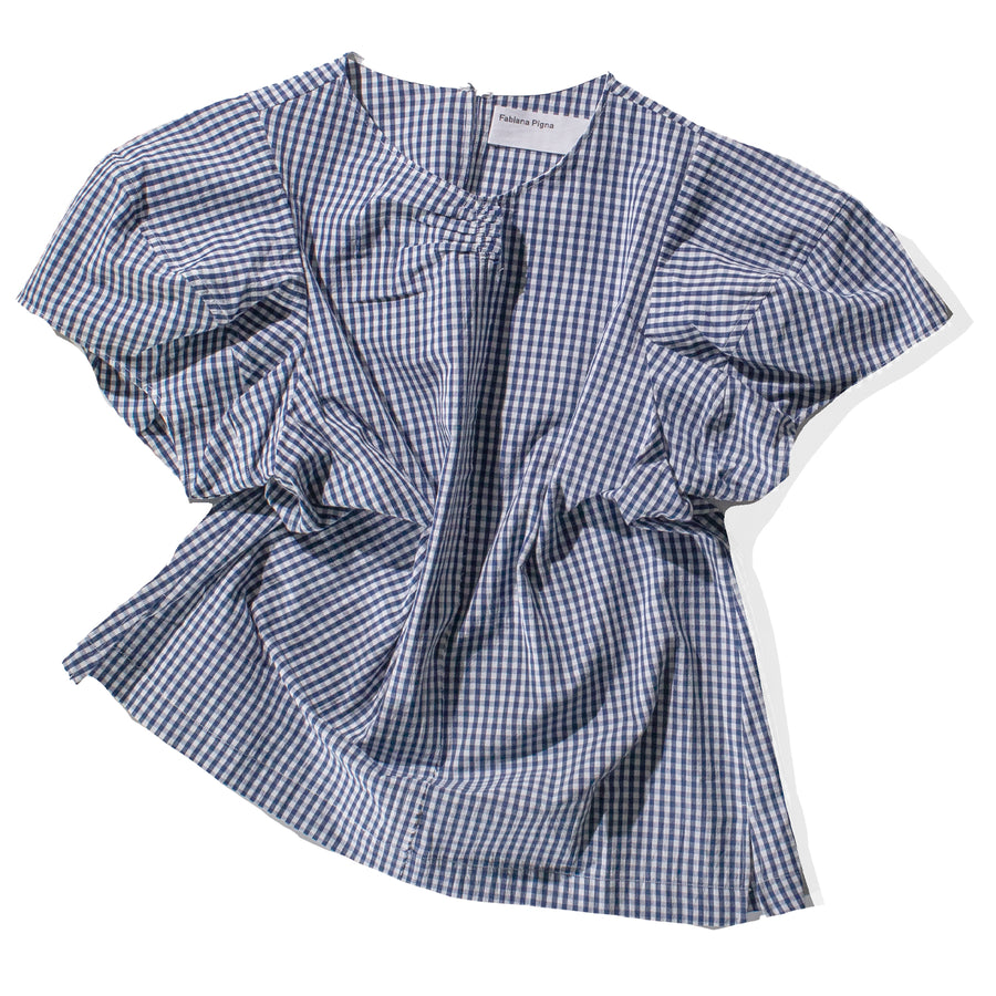 Fabiana Pigna Calita Blouse in Navy Gingham