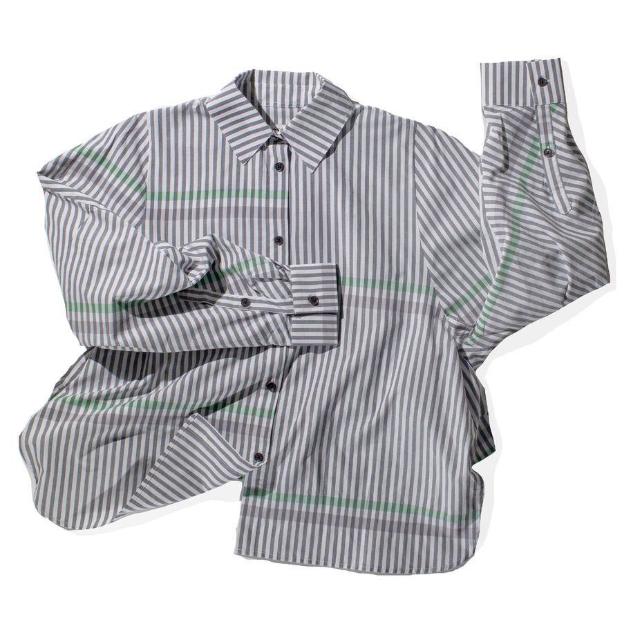 Henrik Vibskov Parcel Shirt in Black and White Stripes