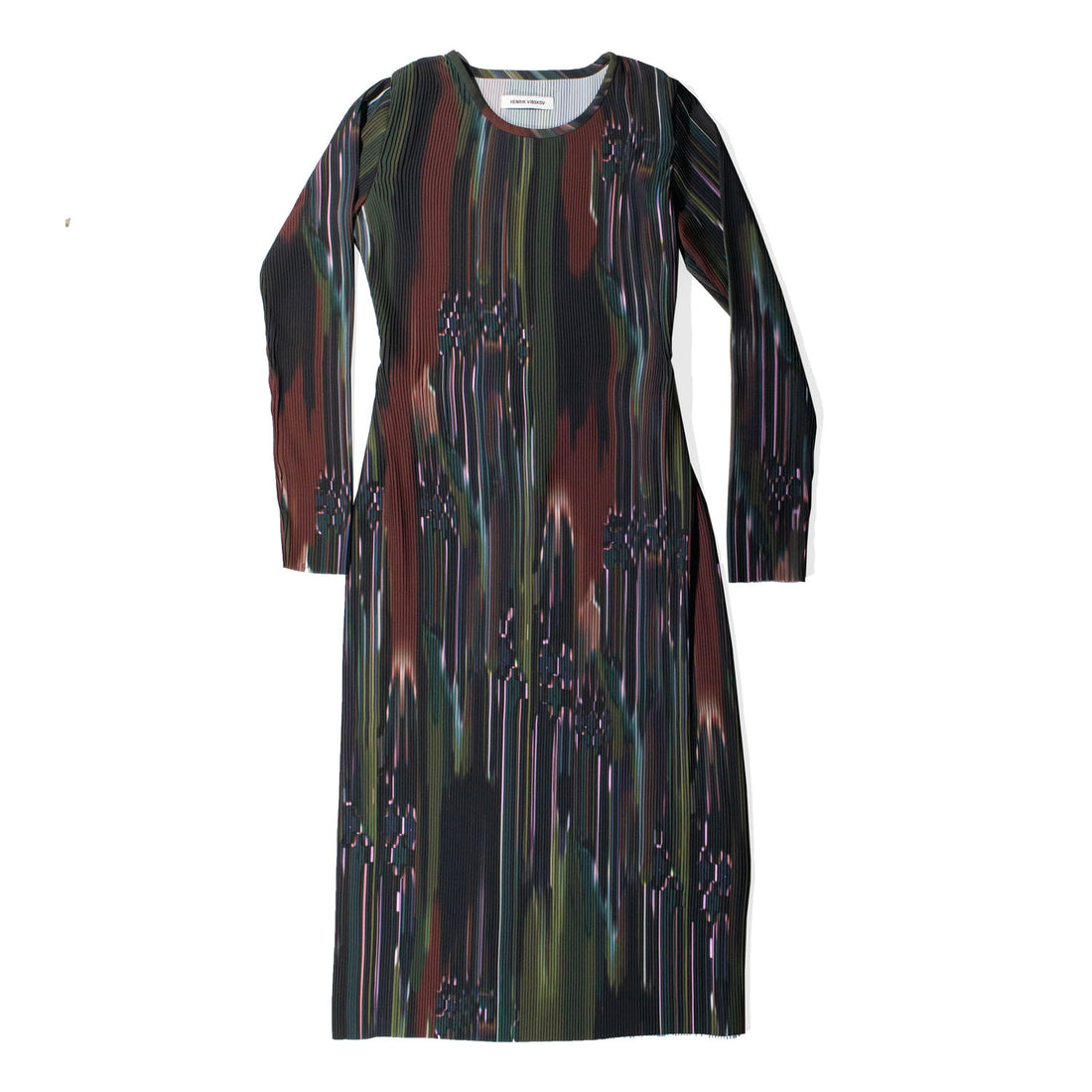 Henrik Vibskov Knight Plisse Dress in Dark Tetris Drips