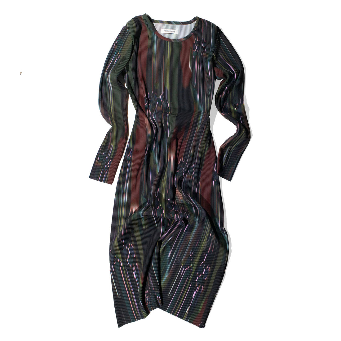 Henrik Vibskov Knight Plisse Dress in Dark Tetris Drips